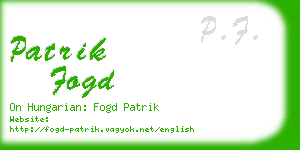 patrik fogd business card